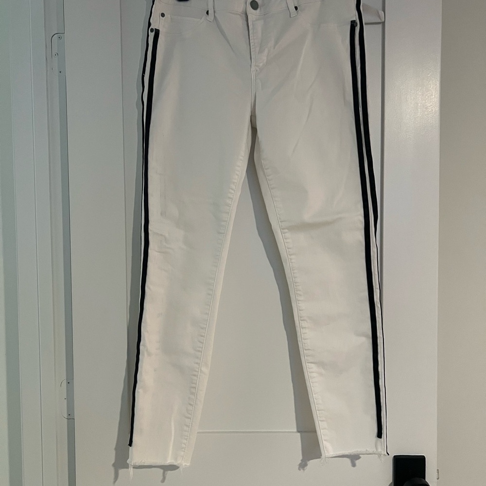 Articles of Society White Denim with Black Accent Stripes - Picture 2 of 10